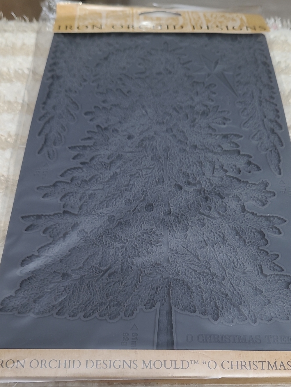 RARE NEW IOD Iron Orchid Designs Mould O Christmas Tree Silicone Micro-Rim